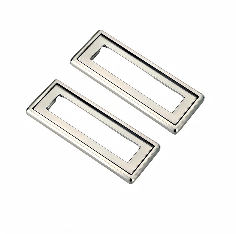 HAIWEN 2 Pcs Aluminium Alloy Flip Handle Hidden Door Pull Handles Recessed Drawer Knob for Windows Cabinets Furniture Door W/Screws (Sliver, Hole Distance: 96mm) - Image 1